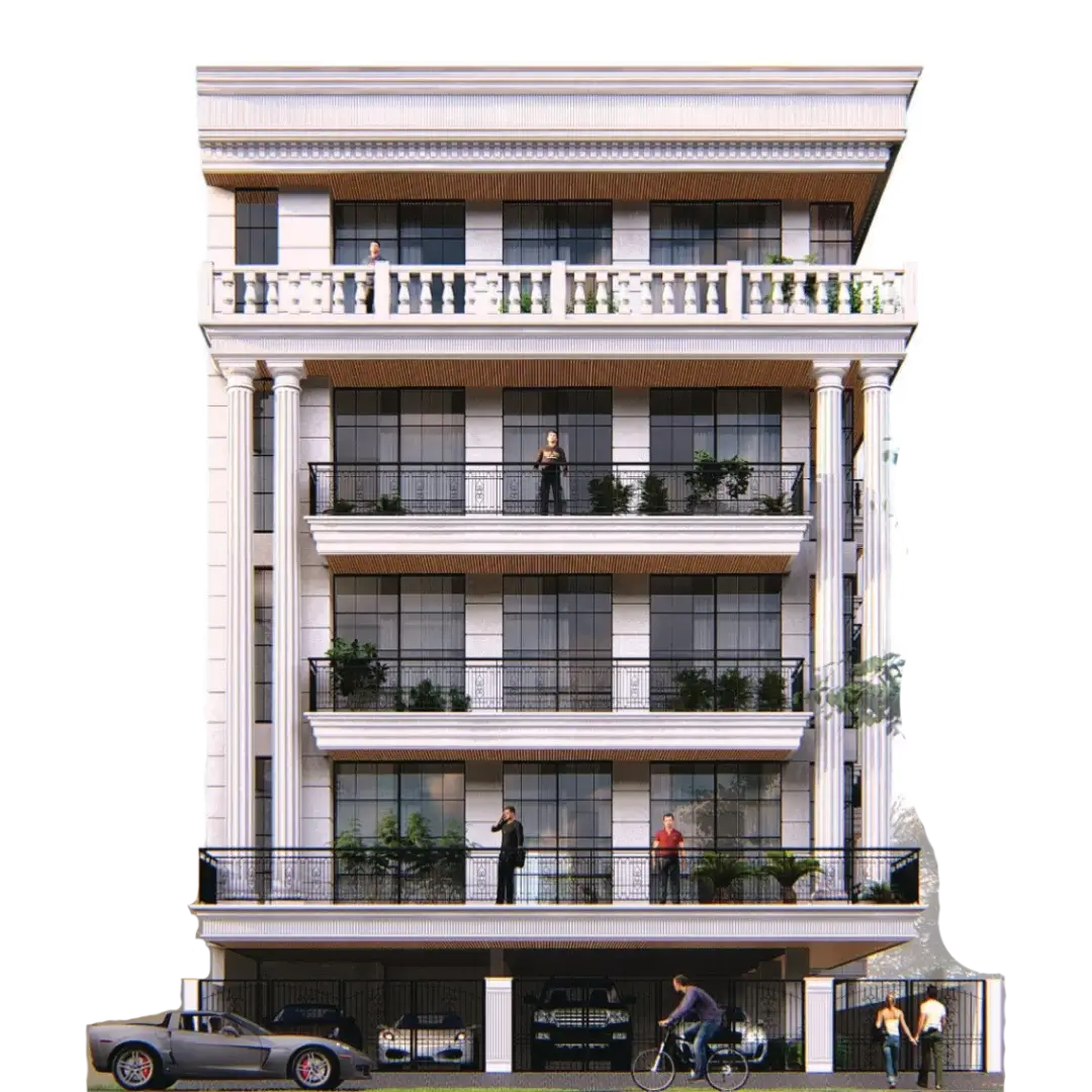neo classical builder floor exterior d71 vasant kunj