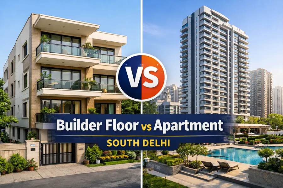 builder floor residential building in south delhi exterior