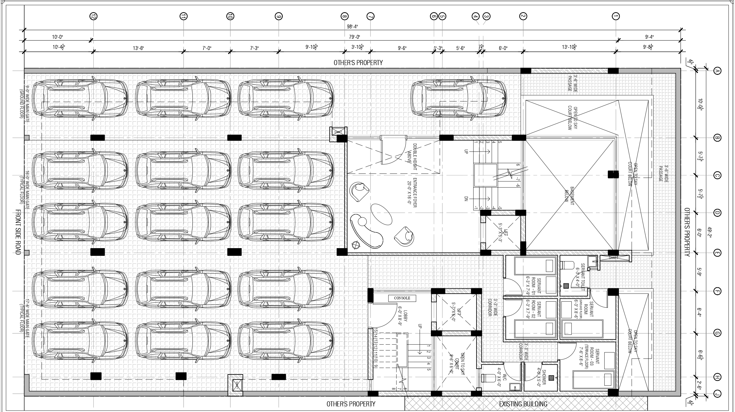 Samriddhi Stilt Floor Plan | Rana Infra Stilt parking in Delhi: a stilt floor plan showing car spaces beneath the residential floors
