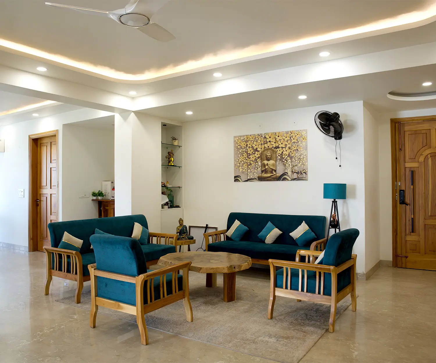 South Delhi Builder Floors Living Room | Rana Infra What is a builder floor in Delhi: a living room inside a self-contained floor of a South Delhi house